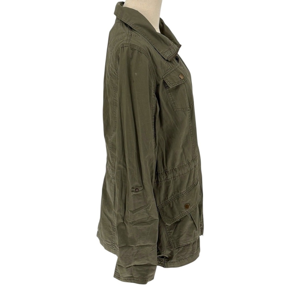 Ashley Outerwear Utility Field Jacket Olive Green Full Zip Roll Tab Large - Picture 3 of 9